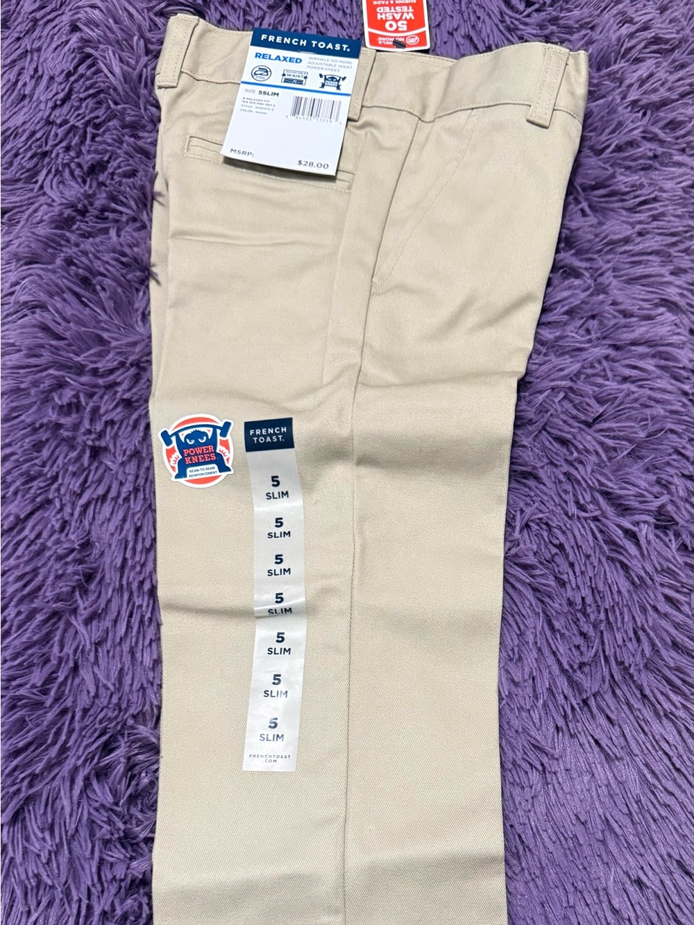 French Toast Khaki Slim School Pants - Beige